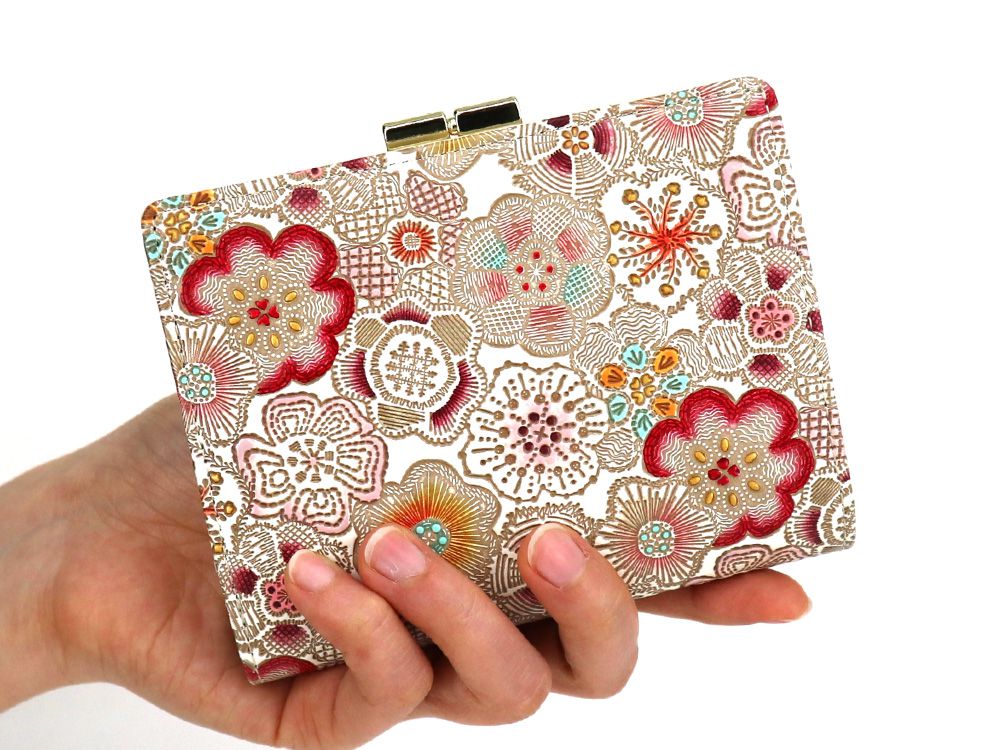 Spring Bloom (Red) Square Billfold with Clasp