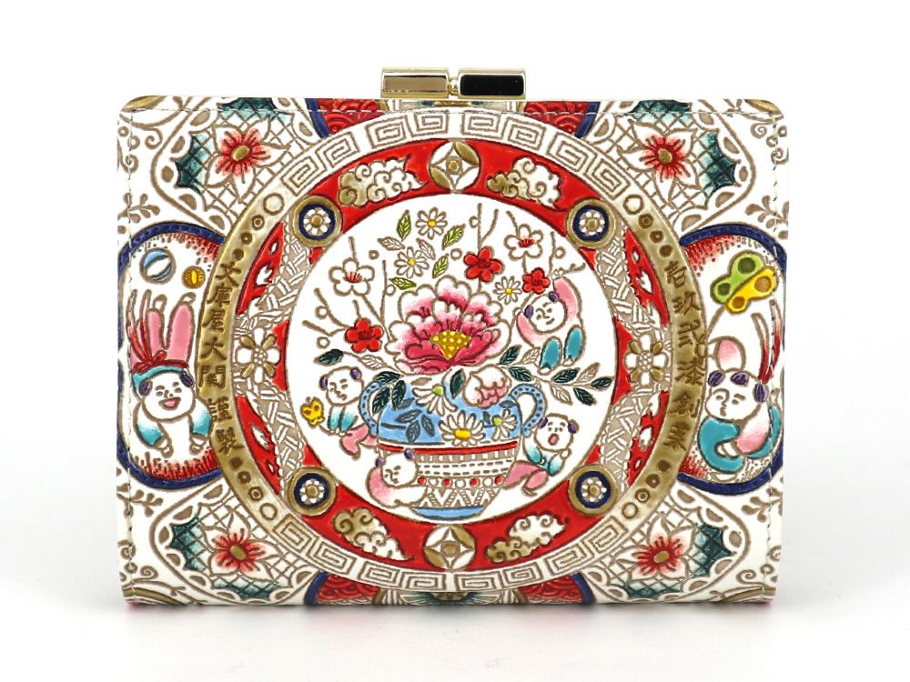 KARAKO - Chinese Dolls GAMASATSU Square Billfold with Clasp