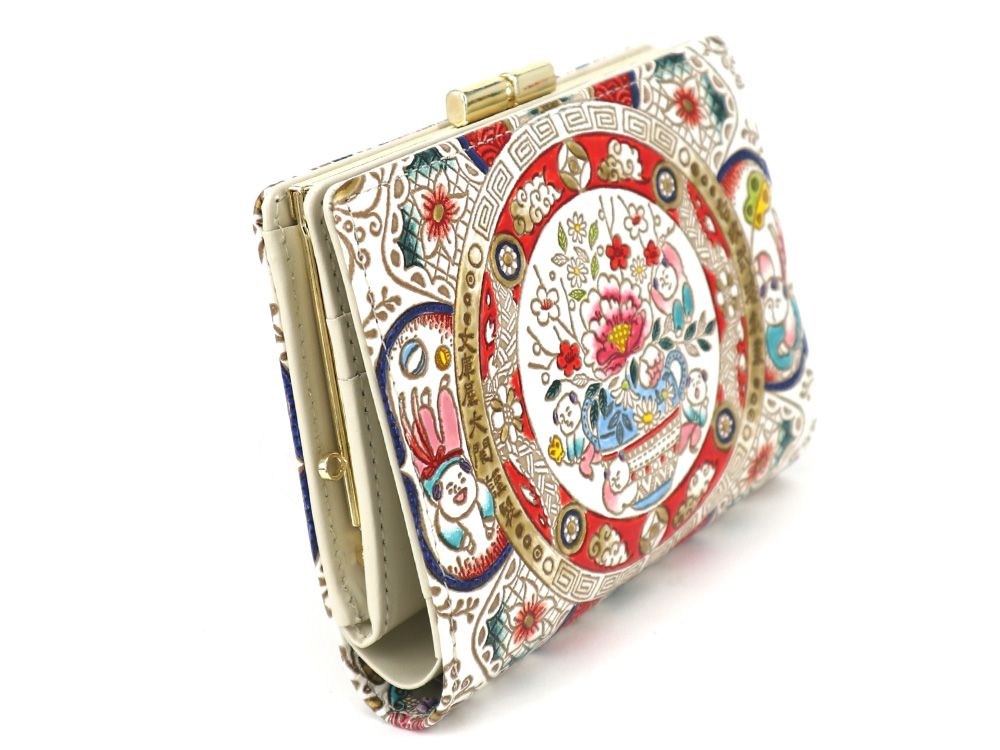KARAKO - Chinese Dolls GAMASATSU Square Billfold with Clasp