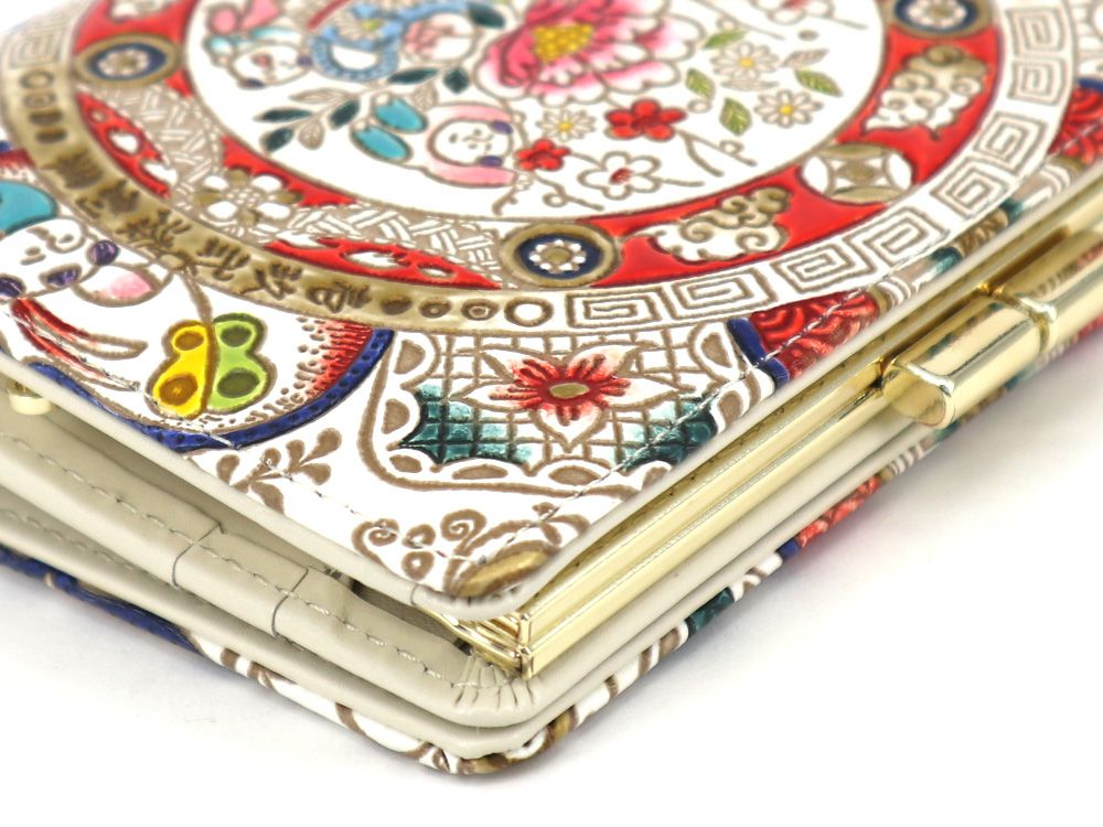KARAKO - Chinese Dolls GAMASATSU Square Billfold with Clasp