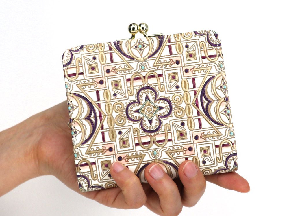 Miyabi (Purple) Square GAMAGUCHI Clasp Purse