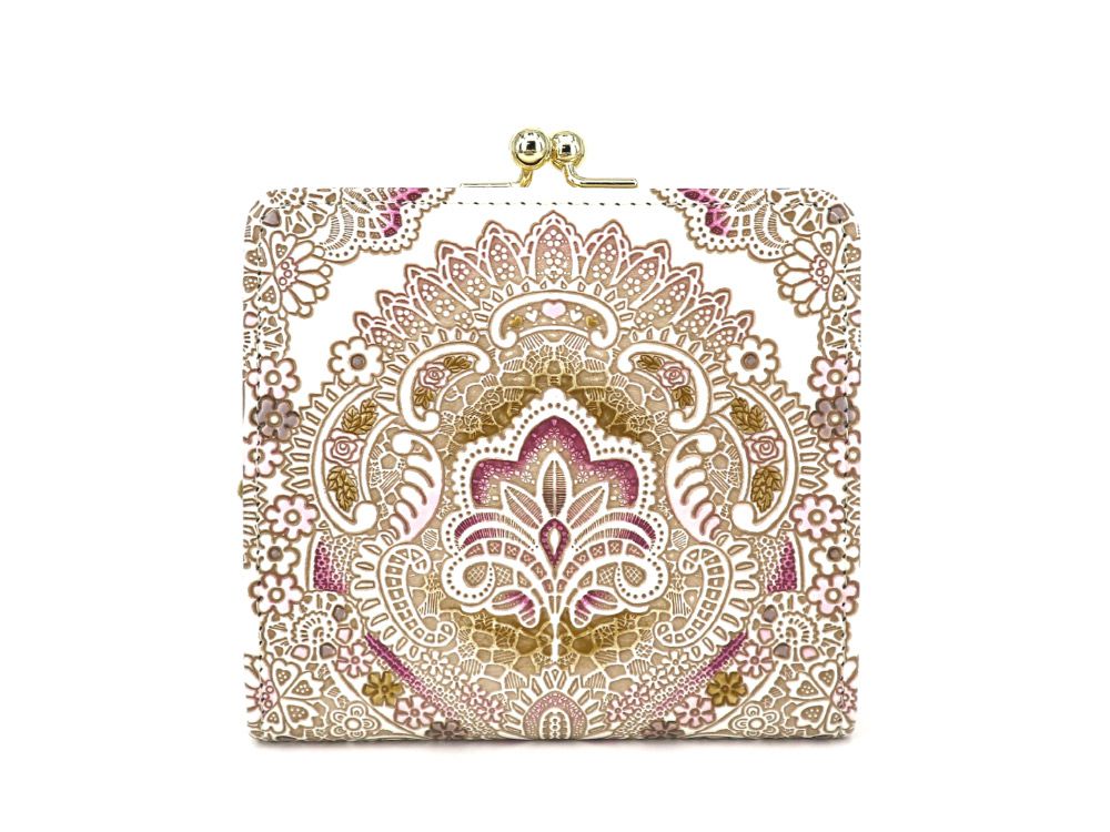 Antique Lace (Pink)  Square GAMAGUCHI Clasp Purse