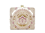 Antique Lace (Pink)  Square GAMAGUCHI Clasp Purse