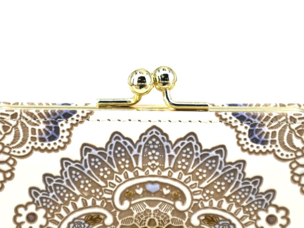 Antique Lace (Blue) Square GAMAGUCHI Clasp Purse