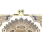 Antique Lace (Blue) Square GAMAGUCHI Clasp Purse