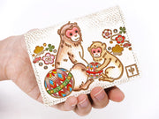Chinese Zodiac: Monkey Square Coin Purse