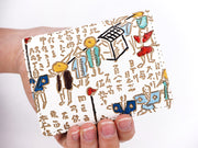 Daimyo Procession with Kanji Square Coin Purse