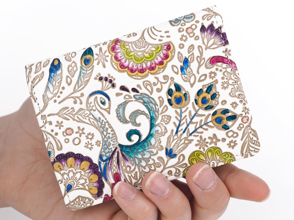 Peacock Square Coin Purse