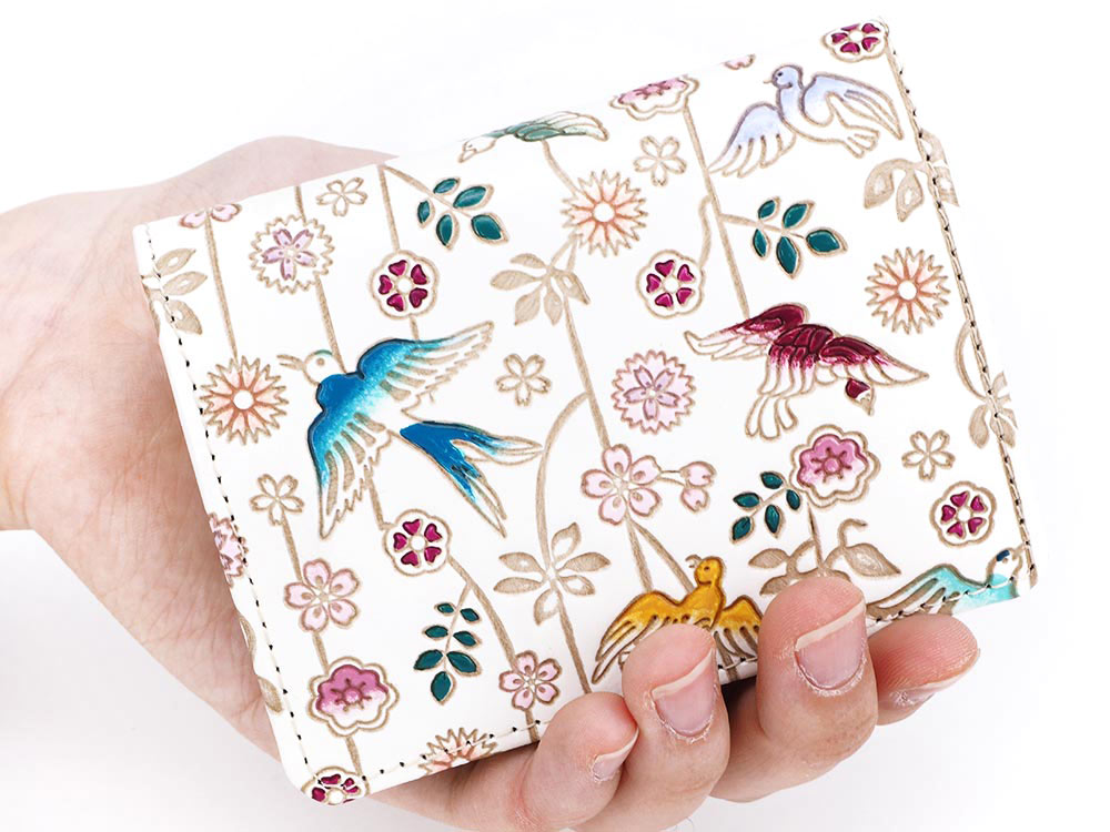 Birds and Cherry Blossoms Square Coin Purse