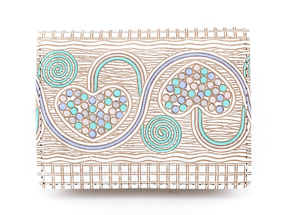Silver Hearts (Mint Green) Square Coin Purse