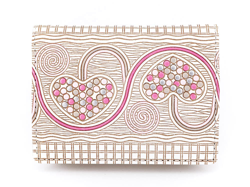 Silver Hearts (Mocha Pink) Square Coin Purse