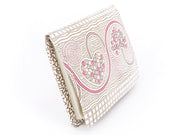 Silver Hearts (Mocha Pink) Square Coin Purse