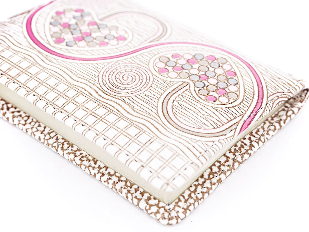 Silver Hearts (Mocha Pink) Square Coin Purse