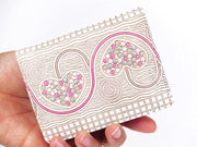 Silver Hearts (Mocha Pink) Square Coin Purse