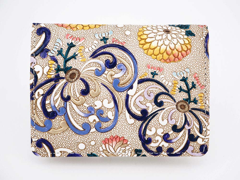 RANGIKU - Firework Chrysanthemums (Blue&Yellow) Square Coin Purse