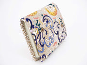 RANGIKU - Firework Chrysanthemums (Blue&Yellow) Square Coin Purse