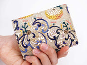 RANGIKU - Firework Chrysanthemums (Blue&Yellow) Square Coin Purse