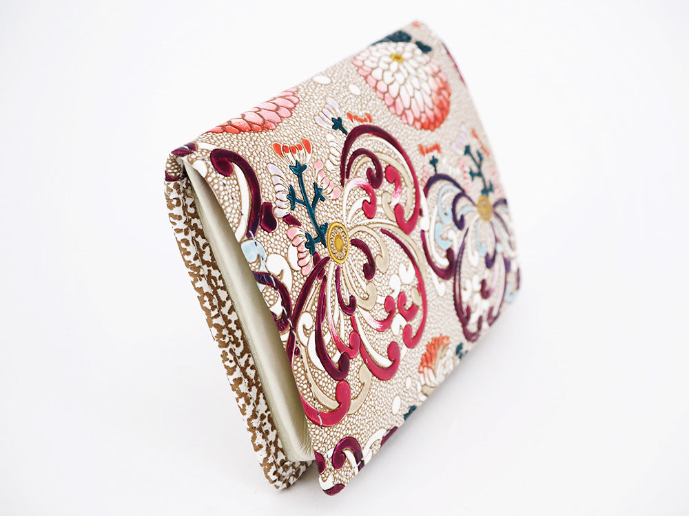 RANGIKU - Firework Chrysanthemums (Wine&Pink) Square Coin Purse