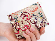 RANGIKU - Firework Chrysanthemums (Wine&Pink) Square Coin Purse
