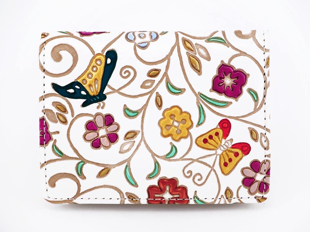 KINKARAOOBANA - Golden Flowers and Butterflies Square Coin Purse