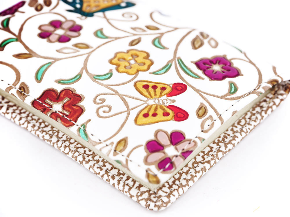 KINKARAOOBANA - Golden Flowers and Butterflies Square Coin Purse