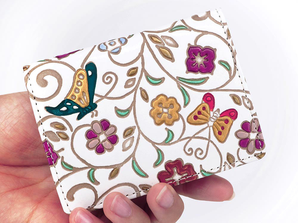 KINKARAOOBANA - Golden Flowers and Butterflies Square Coin Purse