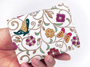 KINKARAOOBANA - Golden Flowers and Butterflies Square Coin Purse