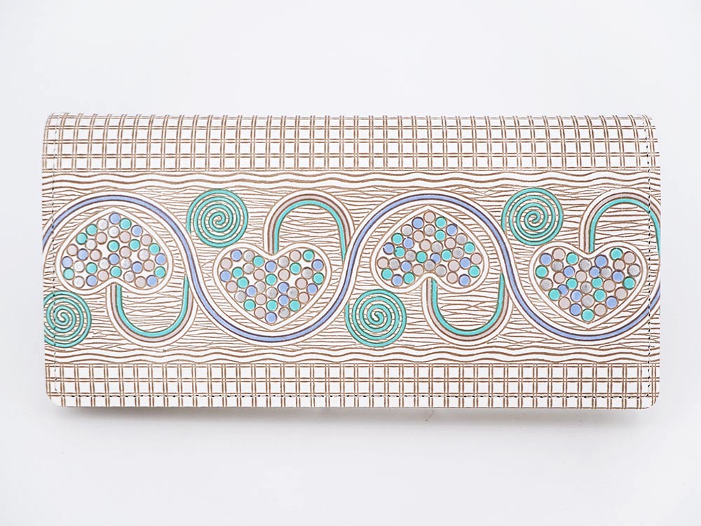 Silver Hearts (Mint Green) Long Wallet