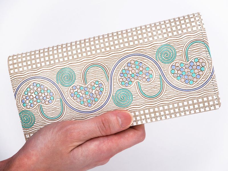 Silver Hearts (Mint Green) Long Wallet