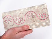 Silver Hearts (Mocha Pink) Long Wallet