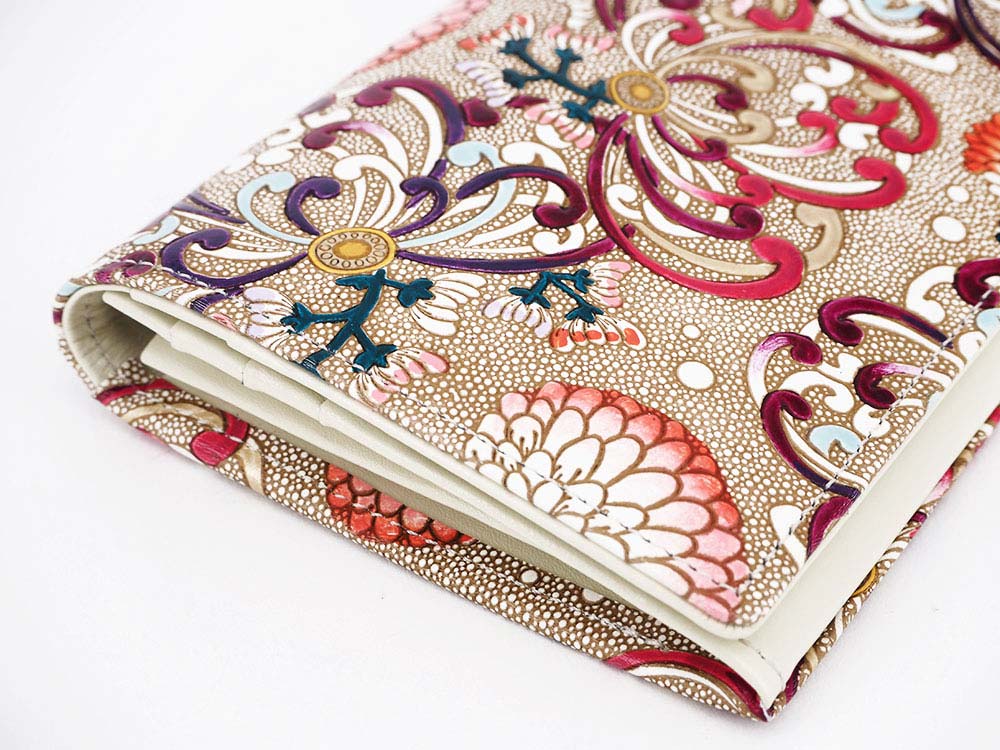 RANGIKU - Firework Chrysanthemums (Wine&Pink) Long Wallet