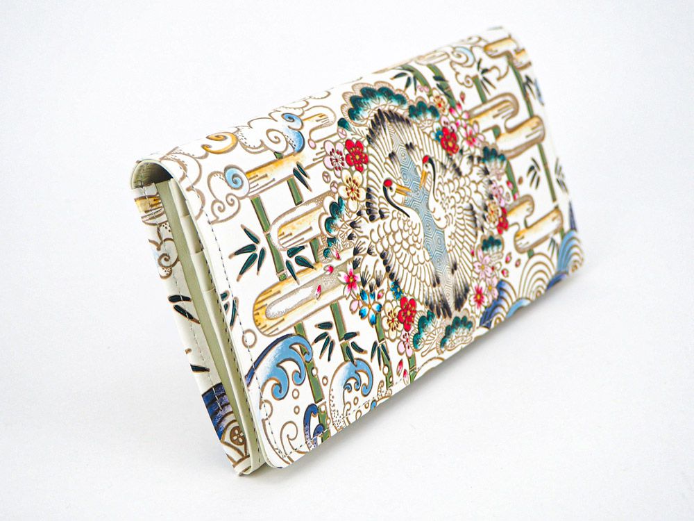 Facing Cranes Long Wallet