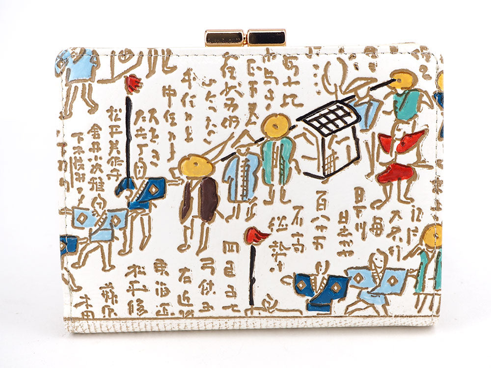 Daimyo Procession with Kanji GAMASATSU Square Billfold with Clasp