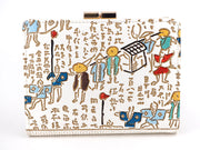 Daimyo Procession with Kanji GAMASATSU Square Billfold with Clasp