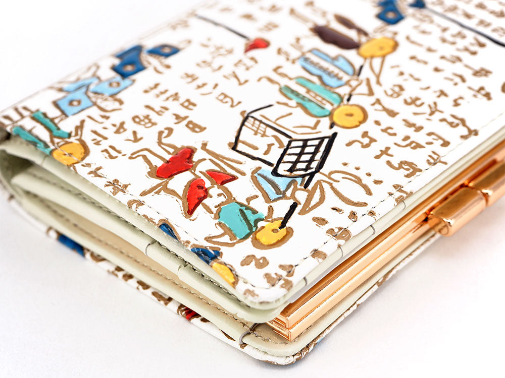 Daimyo Procession with Kanji GAMASATSU Square Billfold with Clasp