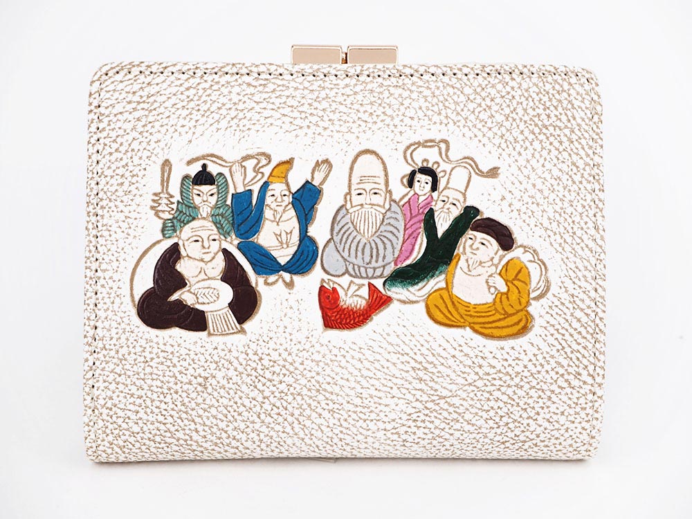 SHICHIFUKUJIN - Seven Lucky Gods GAMASATSU Square Billfold with Clasp