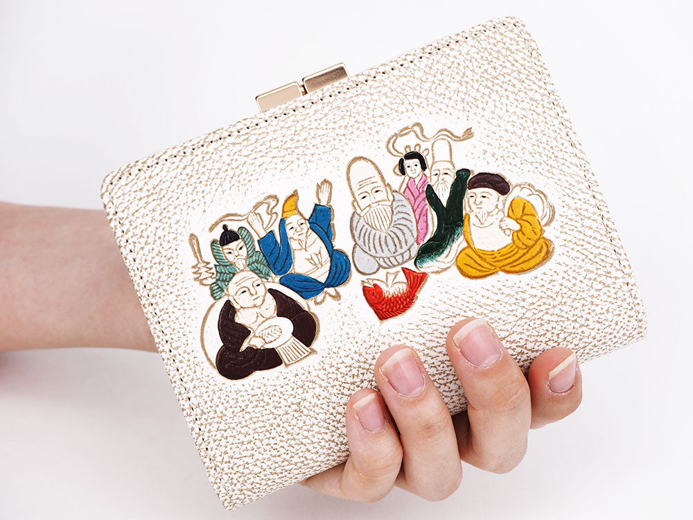 SHICHIFUKUJIN - Seven Lucky Gods GAMASATSU Square Billfold with Clasp