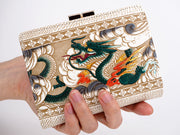 Dragon (Green) GAMASATSU Square Billfold with Clasp