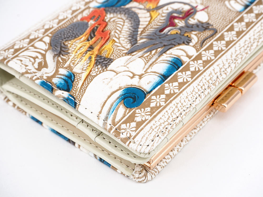 Dragon (Gray) GAMASATSU Square Billfold with Clasp