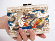 Dragon (Gray) GAMASATSU Square Billfold with Clasp