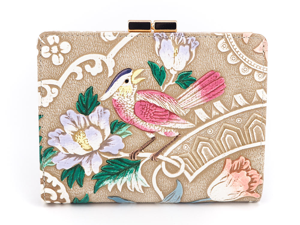 Pink Parrot GAMASATSU Square Billfold With Clasp