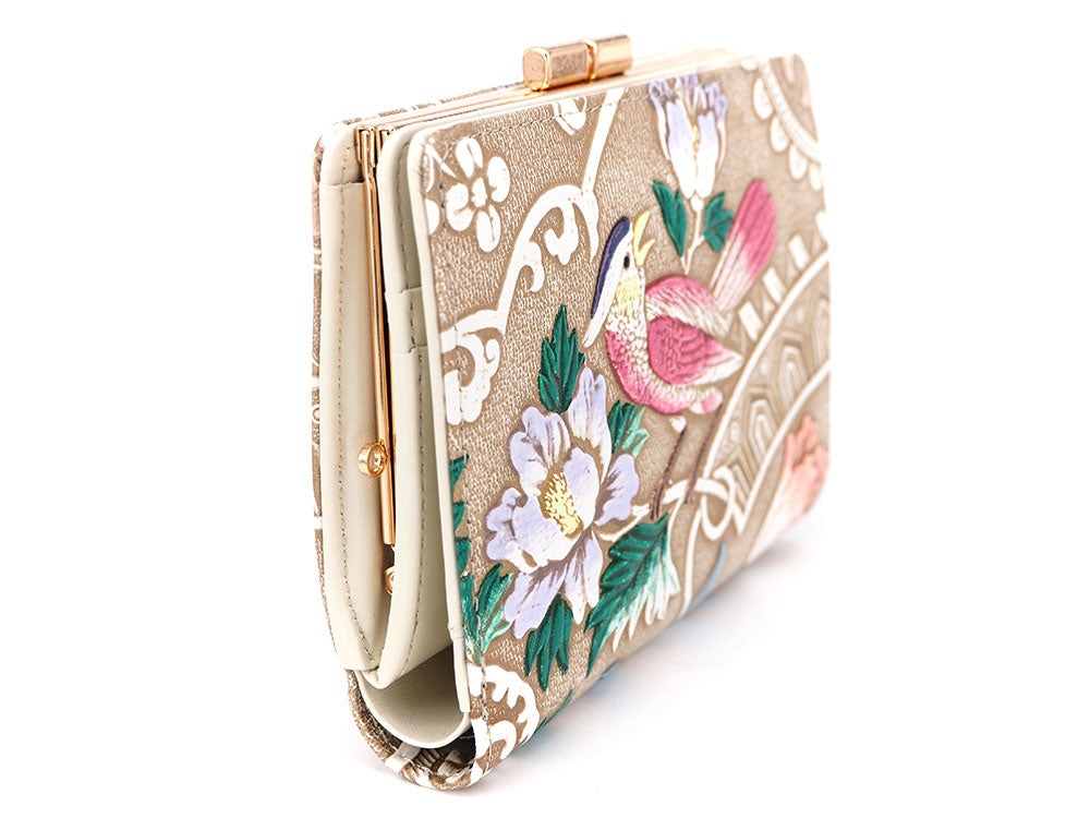 Pink Parrot GAMASATSU Square Billfold With Clasp