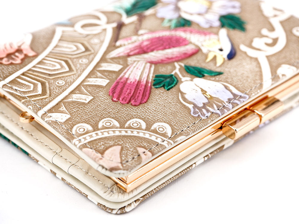 Pink Parrot GAMASATSU Square Billfold With Clasp