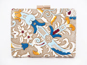 Arabesque (Blue) GAMASATSU Square Billfold with Clasp