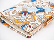 Arabesque (Blue) GAMASATSU Square Billfold with Clasp