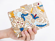 Arabesque (Blue) GAMASATSU Square Billfold with Clasp