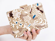 Arabesque (Brown) GAMASATSU Square Billfold with Clasp