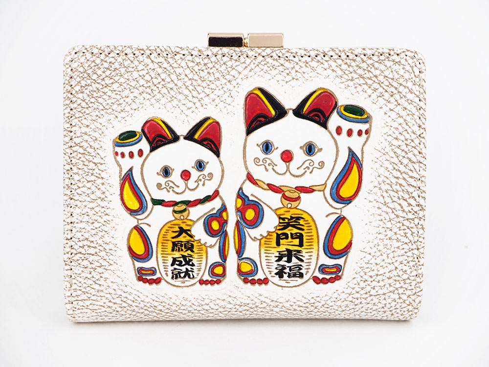 MANEKINEKO - Lucky Cat GAMASATSU Square Billfold with Clasp