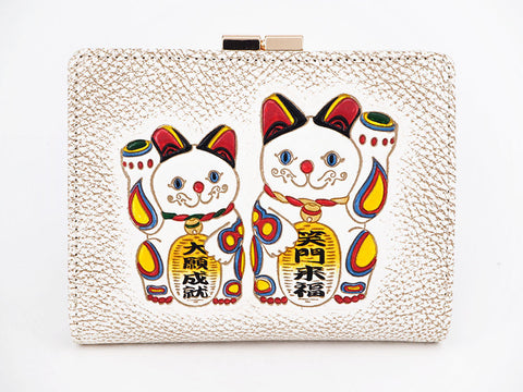 MANEKINEKO - Lucky Cat GAMASATSU Square Billfold with Clasp