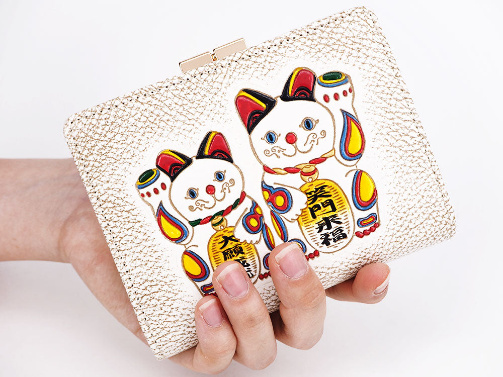 MANEKINEKO - Lucky Cat GAMASATSU Square Billfold with Clasp